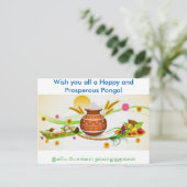 Pongal Greetings Postkarte (Stehend Vorderseite)