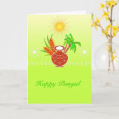 Pongal - indisches Südfestival Karte (Gelbe Blume)
