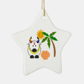 Pongal Pot, Kuh und Baum Keramikornament (Rechts)