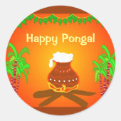 Pongal - Südindisches Festival Runder Aufkleber (Vorderseite)