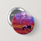 PONIEN IN EINEM RAINBOW-FELD BUTTON (Vorne & Hinten)