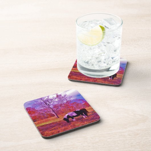 PONIEN IN EINEM RAINBOW-FELD GETRÄNKEUNTERSETZER (Rechte Seite)