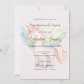 Ponies 3. Geburtstag auf Spanisch Einladung (Vorderseite)