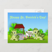Ponies and Clovers Happy St. Patrick's Day Horse Postkarte (Vorne/Hinten)
