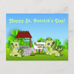 Ponies and Clovers Happy St. Patrick's Day Horse Postkarte