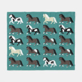 Ponies Fleece Blanket (Vorderseite (Horizontal))