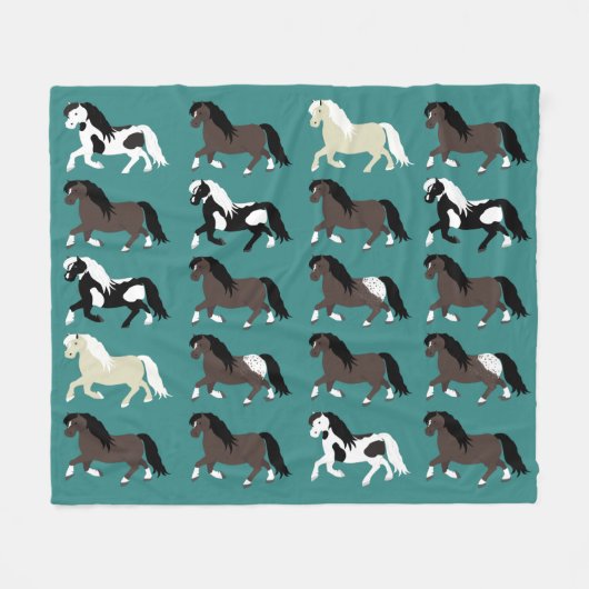 Ponies Fleece Blanket (Vorderseite (Horizontal))