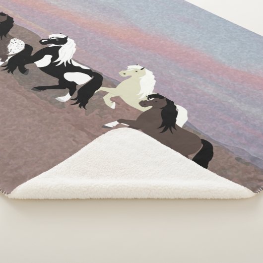 Ponies Sherpa Blanket Sherpadecke (3/4)