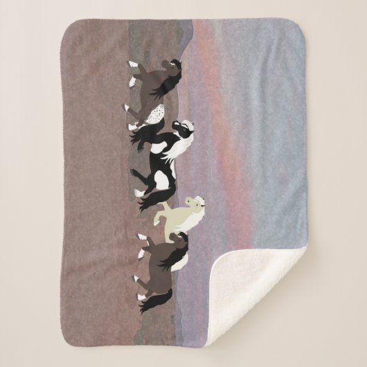 Ponies Sherpa Blanket Sherpadecke (Vorderseite)