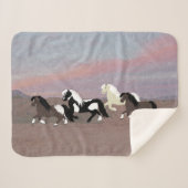 Ponies Sherpa Blanket Sherpadecke (Vorderseite (Horizontal))