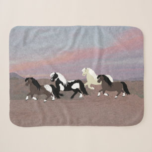 Ponies Sherpa Blanket Sherpadecke