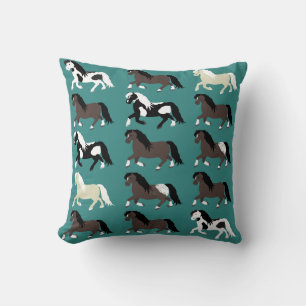 Ponies Throw Pillow Kissen