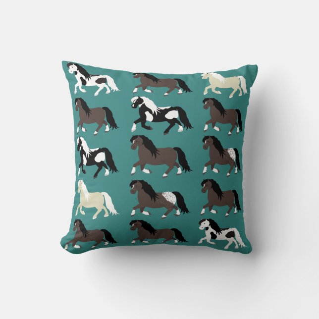 Ponies Throw Pillow Kissen (Vorderseite)