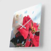 Ponsettia und die Candle Square Wall Uhr (Winkel)