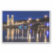 Pont a Mousson Panorama mit Moselle Souvenir Aufkleber (Vorderseite)