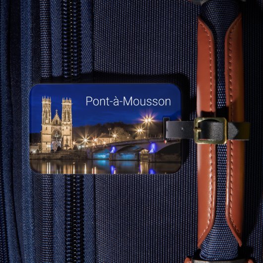 Pont a Mousson Panorama mit Moselle Souvenir Gepäckanhänger (Vorderseite Insitu 4)