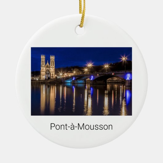 Pont a Mousson Panorama mit Moselle Souvenir Keramik Ornament (Vorne)