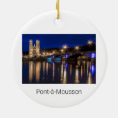 Pont a Mousson Panorama mit Moselle Souvenir Keramik Ornament (Hinten)