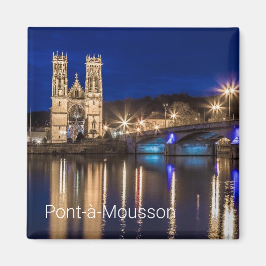 Pont a Mousson Panorama mit Moselle Souvenir Magnet (Vorne)