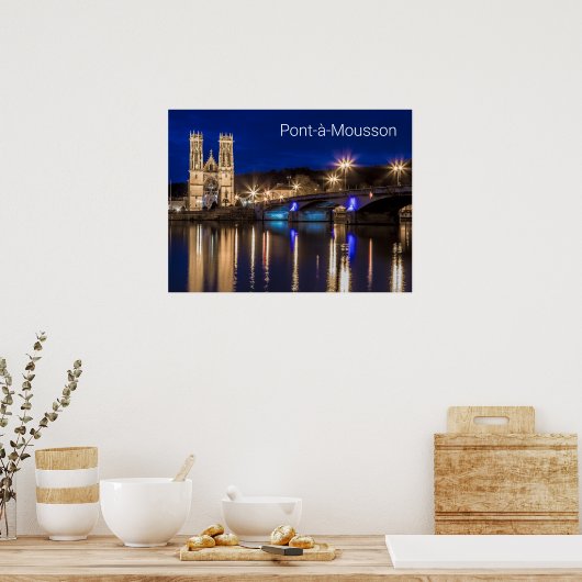 Pont a Mousson Panorama mit Moselle Souvenir Poster (Küche)