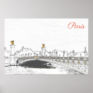 Pont Alexandre III auf der Seine-Fluss - Paris Fra Poster
