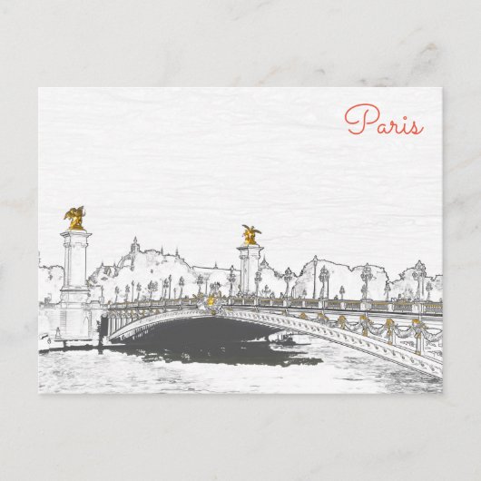 Pont Alexandre III auf der Seine-Fluss - Paris Fra Postkarte (Vorderseite)