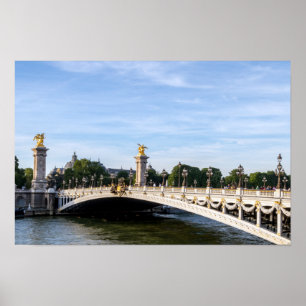 Pont Alexandre III auf Seine River - Paris, Frankr Poster