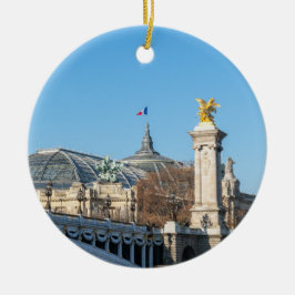 Pont Alexandre III und Grand Palais am sonnigen Ta Keramik Ornament