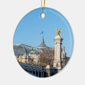 Pont Alexandre III und Grand Palais am sonnigen Ta Keramik Ornament (Links)
