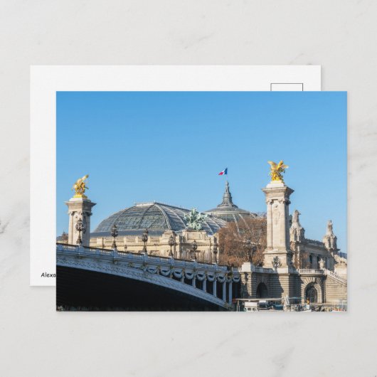 Pont Alexandre III und Grand Palais an einem sonni Postkarte (Vorne/Hinten)