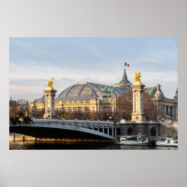 Pont Alexandre III und Grand Palais zur goldenen S Poster