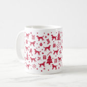 Pont-Audemer Spaniel Weihnachtsdesign Kaffeetasse (Vorderseite Links)