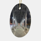 Pont de Bir-Hakeim in night - Paris, Frankreich Keramik Ornament (Links)