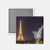 Pont de Bir-Hakeim in night - Paris, Frankreich Magnet (Vorderseite/Rückseite)