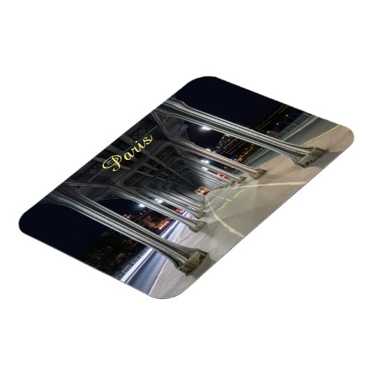 Pont de Bir-Hakeim in night - Paris, Frankreich Magnet (Linke Seite)