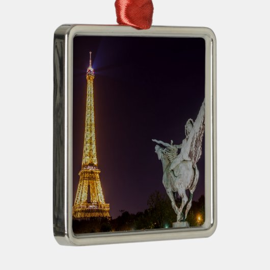 Pont de Bir-Hakeim in night - Paris, Frankreich Ornament Aus Metall (Rechts)