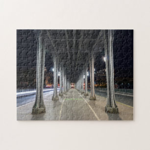 Pont de Bir-Hakeim in night - Paris, Frankreich Puzzle