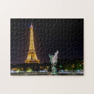Pont de Bir-Hakeim in night - Paris, Frankreich Puzzle