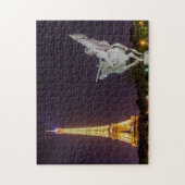 Pont de Bir-Hakeim in night - Paris, Frankreich Puzzle (Vertikal)