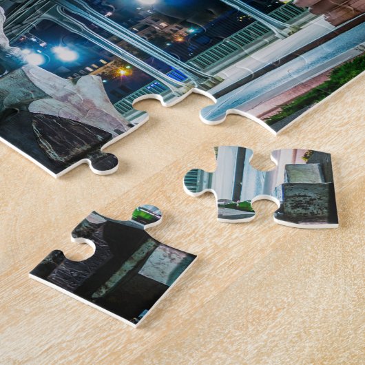 Pont de Bir-Hakeim in night - Paris, Frankreich Puzzle (Seite)