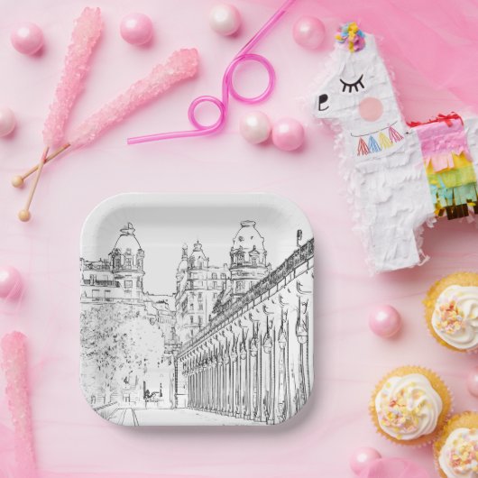 Pont de Bir-Hakeim - Paris, Frankreich Pappteller (Party)