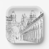 Pont de Bir-Hakeim - Paris, Frankreich Pappteller (Vorderseite)