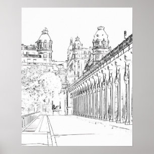Pont de Bir-Hakeim über die Seine - Paris, Frankre Poster