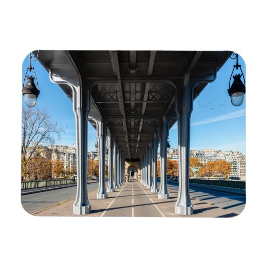 Pont de Bir-Hakeim über Seine - Paris, Frankreich Magnet (Horizontal)