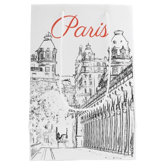 Pont de Bir-Hakeim über Seine - Paris, Frankreich Mittlere Geschenktüte (Rückseite)