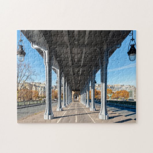 Pont de Bir-Hakeim über Seine - Paris, Frankreich Puzzle (Horizontal)