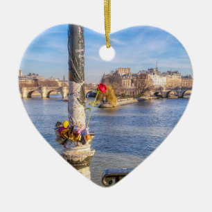 Pont des Arts am Valentinstag - Paris Keramik Ornament