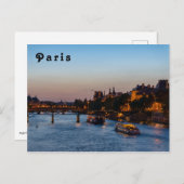 Pont des Arts at Nightfall - Paris, Frankreich Postkarte (Vorne/Hinten)