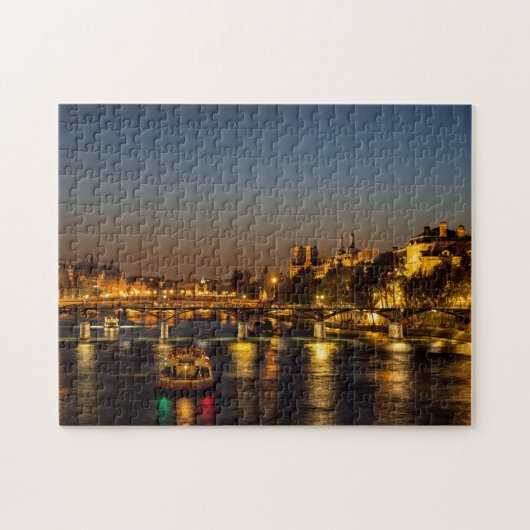 Pont des Arts at Nightfall - Paris, Frankreich Puzzle (Horizontal)
