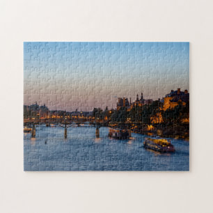 Pont des Arts bei Nacht - Paris, Frankreich Puzzle
